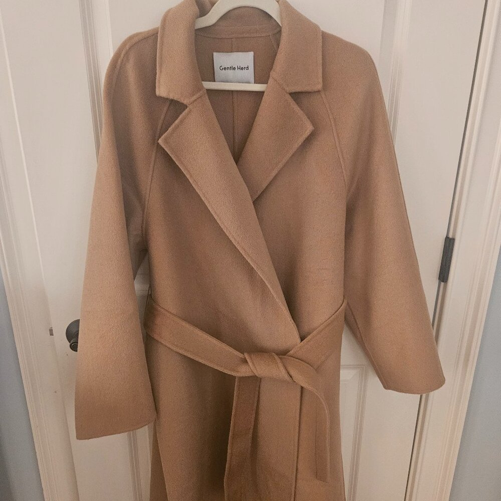 Gentle Herd Wool Belted wrap long coat